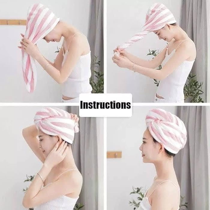 High Quality Quick Dry Hair Towel Wrap Bath Beach Towel Long Hair Cover Up for Women ELC - Image 3